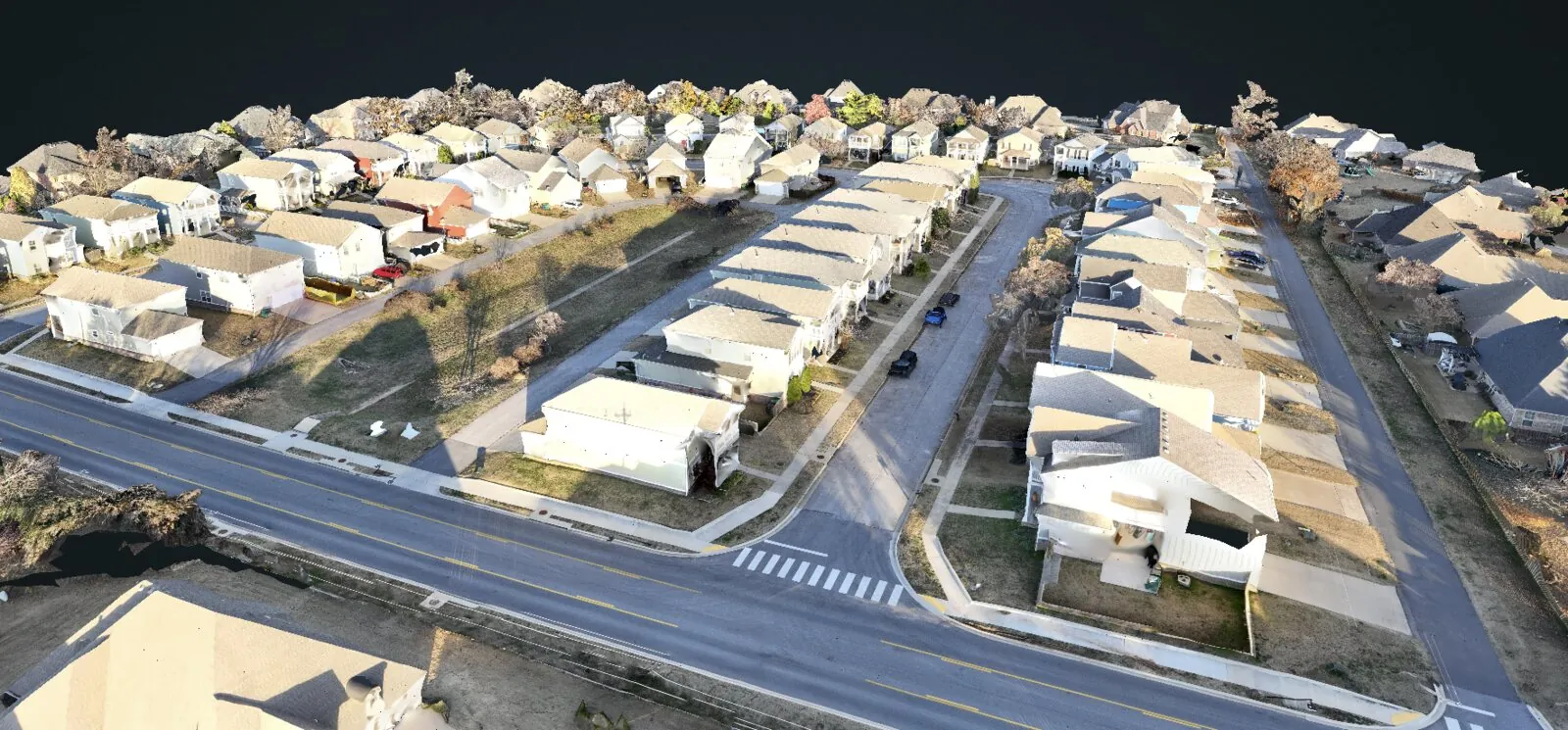 Drone-built 3D photogrammetry model of a residential development under construction